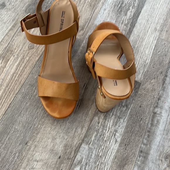 Call It Spring Tan Platform Wood Sandals - Picture 2 of 3